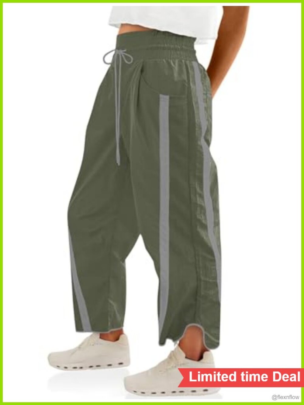 LOMON Womens Lightweight Baggy Wide Leg Track Pants with Pockets